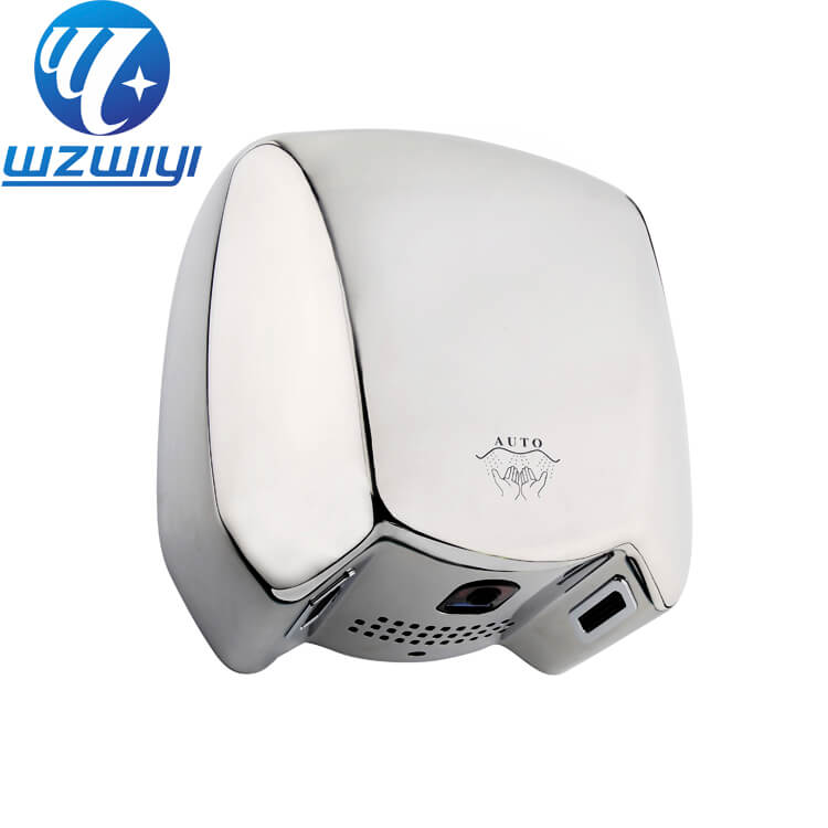 wide-body wall-mounted hand dryer F-911 in brushed stainless steel, 1800W