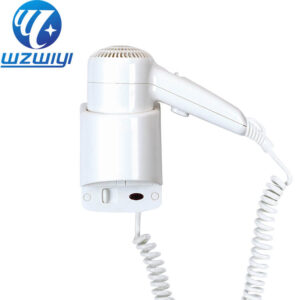 white ABS plastic wall-mounted hair dryer, model H-709, 1200W