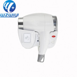 Hair dryer H-714B for fitness centers, 1400W-1600W, 2 heat settings, wall-mounted, white ABS plastic