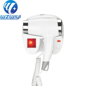 H-714D hotel bathroom hair dryer, 1400W-1600W, 2 heat settings, wall-mounted for guest rooms
