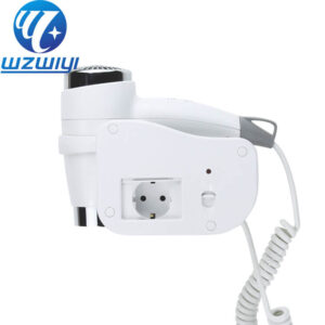 Wholesale wall-mounted hair dryer H-715D, 1400W-1600W, 2 heat settings, ABS housing, for hotel projects