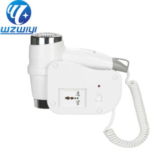 H-715E 1400W-1600W guest room hair dryer, 2 heat settings, wall-mounted, white ABS plastic body