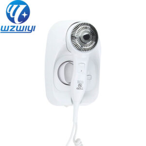 Hair dryer H-720A for medical facilities, 1200W, 3 heat settings with cool air, wall-mounted, white ABS plastic