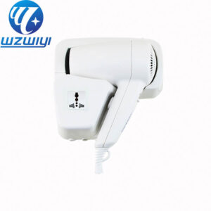 Hair dryer H-729AR-AS for serviced apartments, 1200W, 2 heat settings, wall-mounted, white ABS plastic