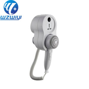 Hair dryer H-734C for resort bathrooms, 1600W, 3 heat settings with cool air, wall-mounted, white ABS plastic