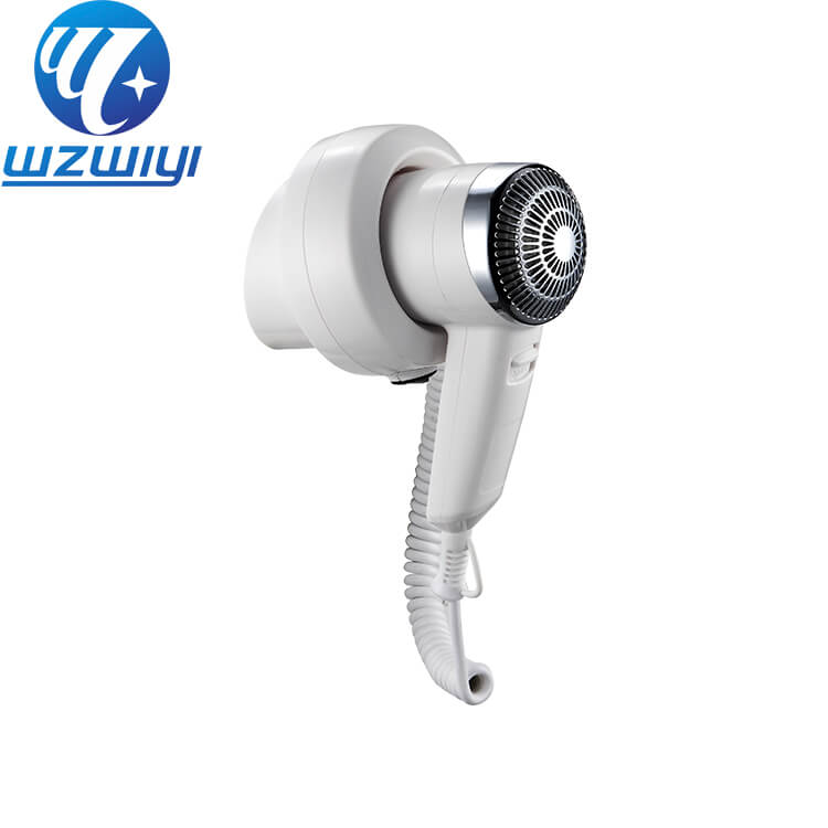 H-736B 1200W guest room hair dryer, 2 heat settings, wall-mounted, white ABS plastic body