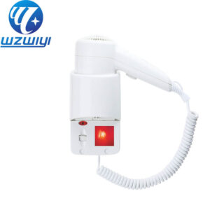 white ABS plastic wall-mounted hair dryer, model H-738A4, 1200W