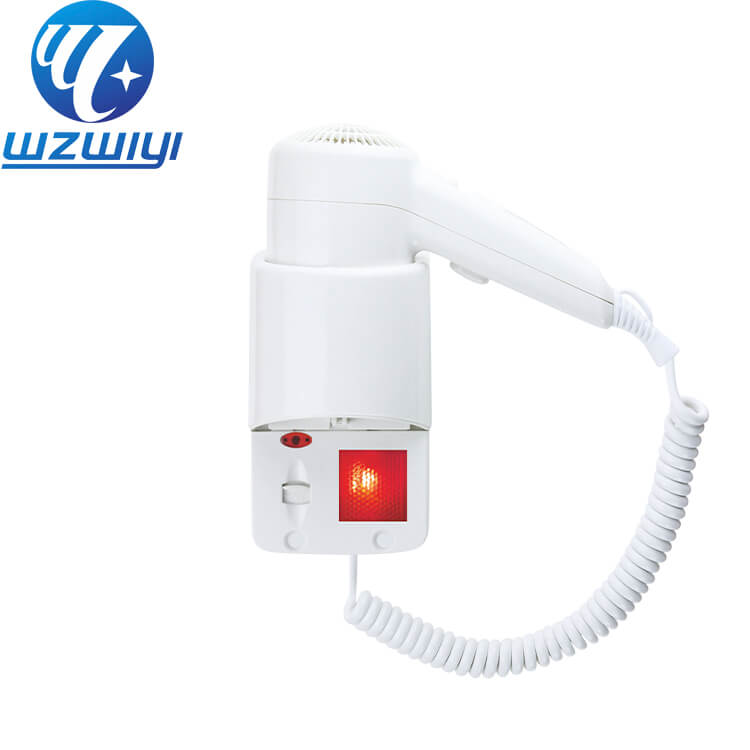white ABS plastic wall-mounted hair dryer, model H-738A4, 1200W