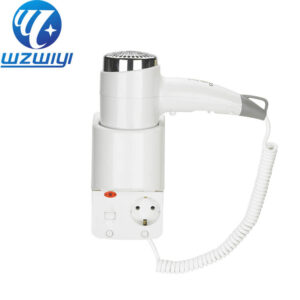 H-738C2 1400W guest room hair dryer, 2 heat settings, wall-mounted, white ABS plastic body