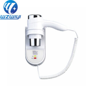 white ABS plastic wall-mounted hair dryer, model H-748-LP, 1600W, 2 heat settings