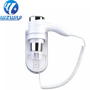 H-748-PS hotel bathroom hair dryer, 1600W, 2 heat settings, wall-mounted for guest rooms
