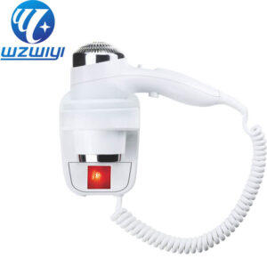 white ABS plastic bathroom hair dryer unit H-758D, 1800W-2200W, wall-mounted design, 2 heat settings