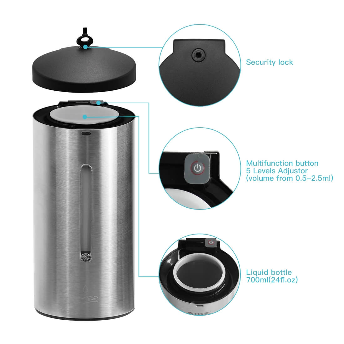 Y-218 Automatic Soap Dispenser detail view