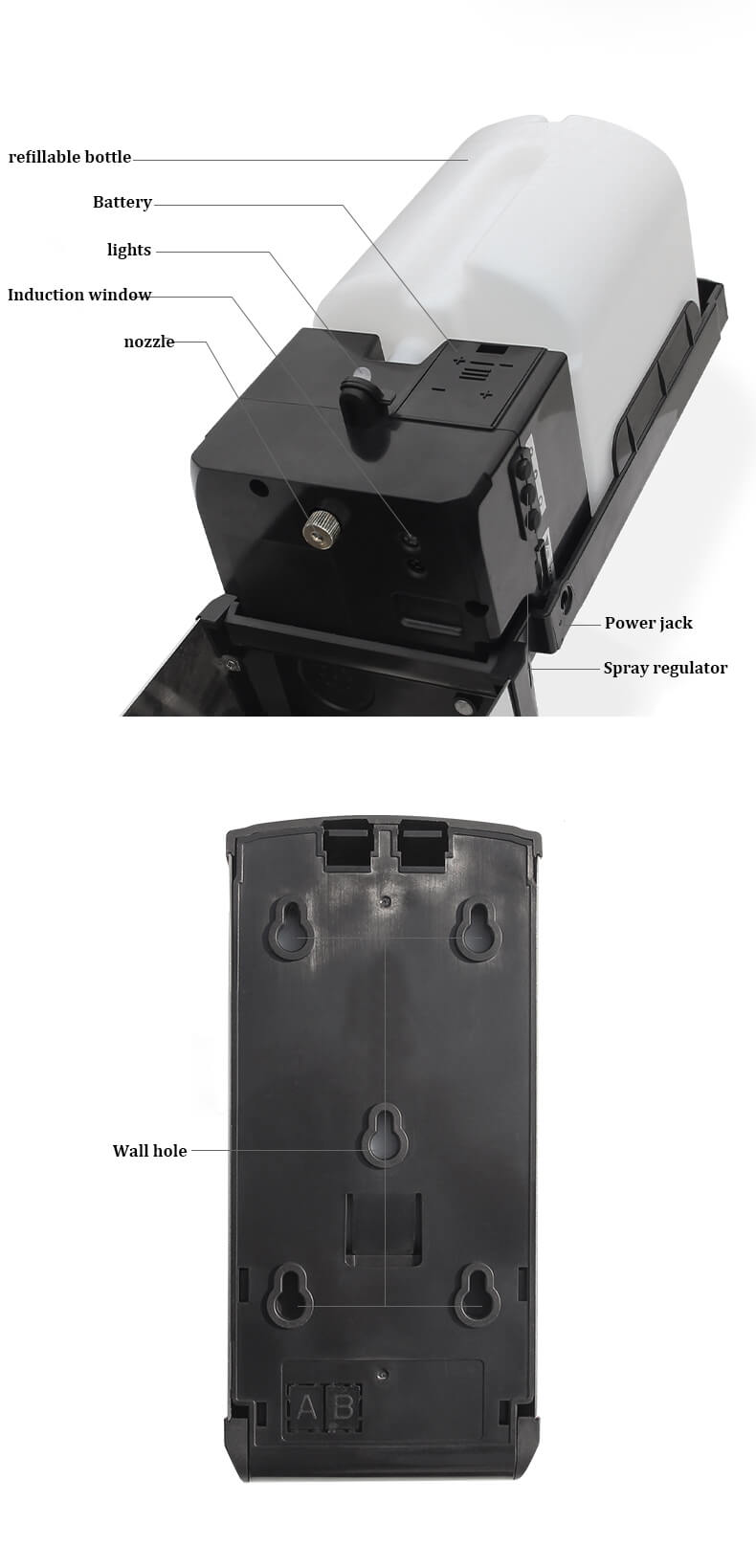 Y-219 Wall-Mounted Soap Dispenser front view