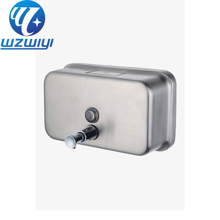 Y-644 brushed stainless steel liquid soap dispenser, manual push-bar, 1000ml
