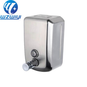 manual push-bar liquid soap dispenser Y-645, brushed stainless steel, 500ml, wall-mounted for commercial washrooms