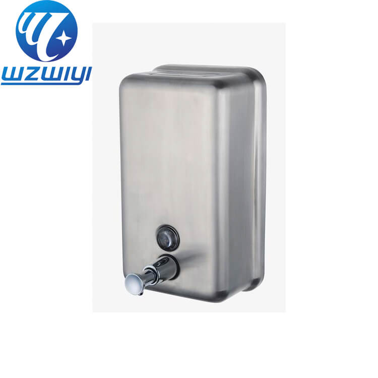 brushed stainless steel manual push-bar liquid soap dispenser for public restrooms, model Y-646, 1000ml