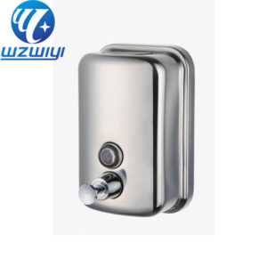 Y-647 brushed stainless steel liquid soap dispenser with lock, manual push-bar, 500ml, wall-mounted, anti-theft